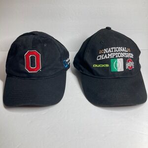 Ohio State University Caps Hats Black Lot of 2 2015 Championship / Nationwide AD